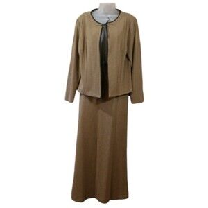 Margaret M Vintage Maxi Skirt Suit Set Canada 12 Leather Ties Downton Abby Flair